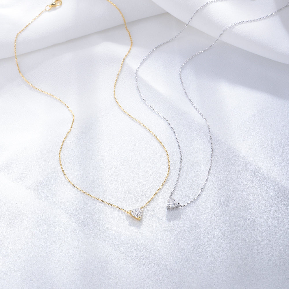 Cubic Zirconia Heart Pendant Necklace Jewelry