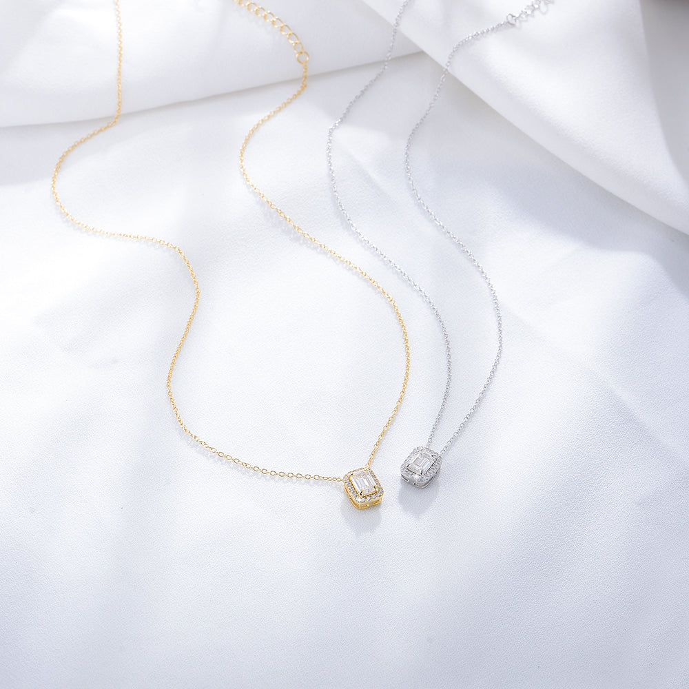 Wedding Necklace Jewelry Set Shiny Cubic Zircon Diamond Pendant Necklace