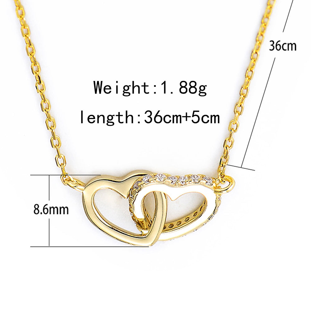 Couple Double Heart Pendant Necklace