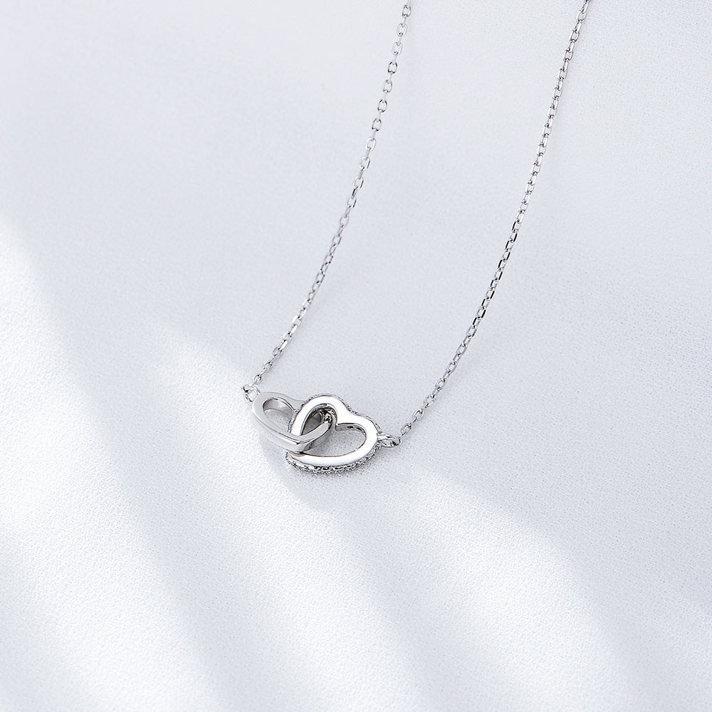 Couple Double Heart Pendant Necklace