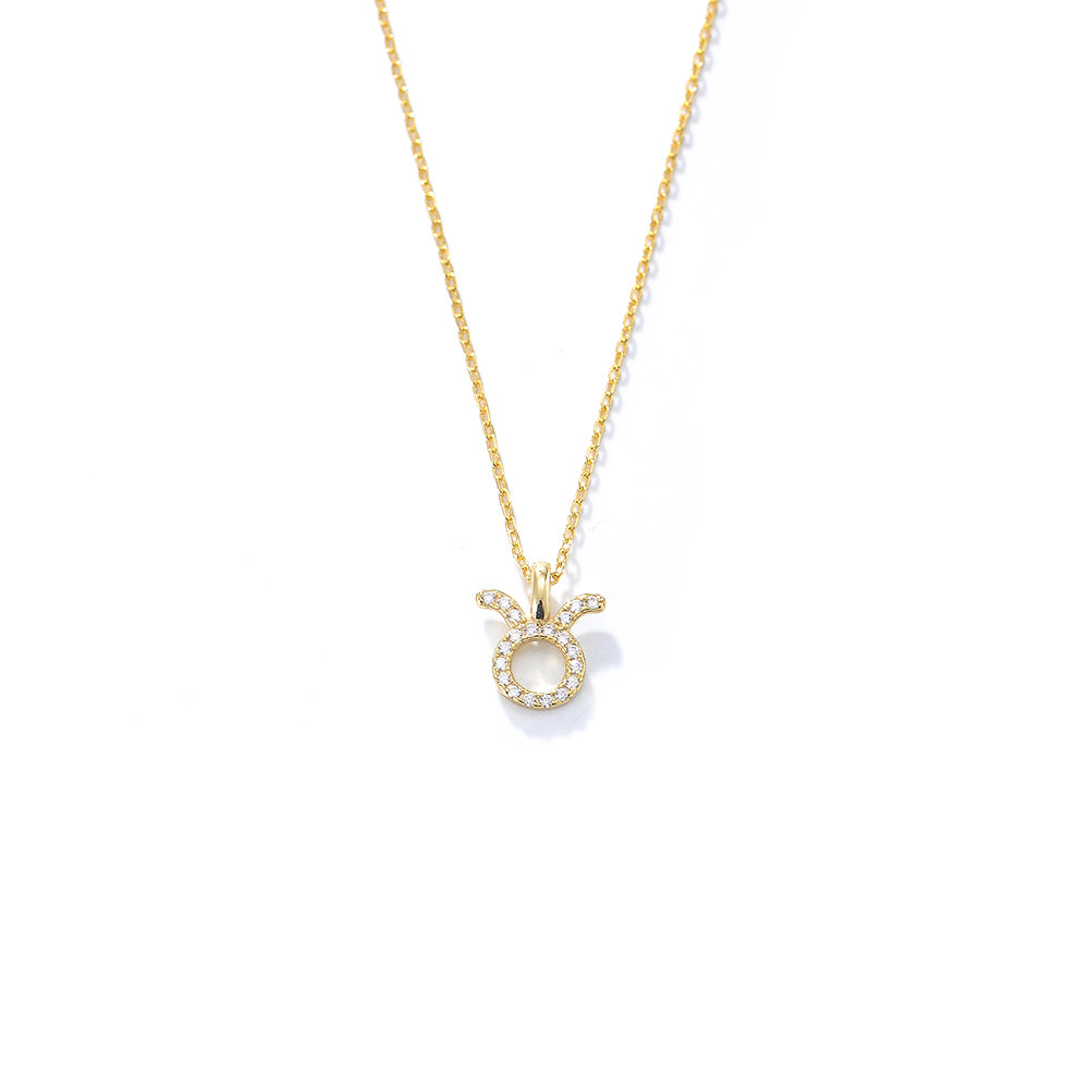 Simple CZ Twelve Constellation Pendant Necklace