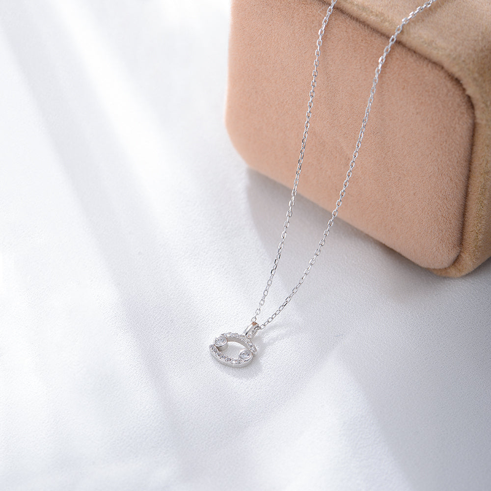 Simple CZ Twelve Constellation Pendant Necklace