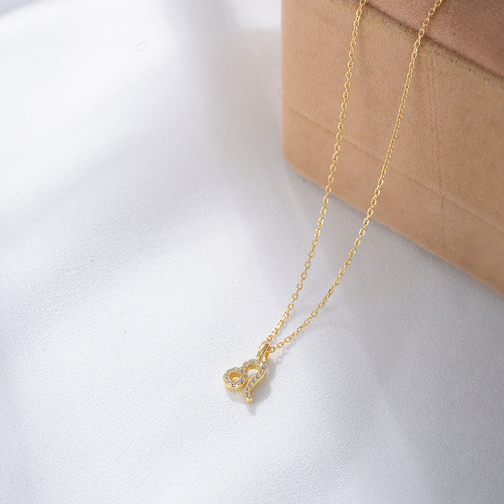 Simple CZ Twelve Constellation Pendant Necklace