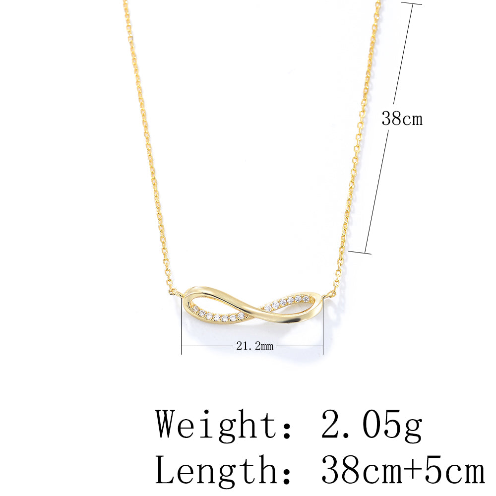 Elegant Fashion Zircon Infinity Eternity Necklace