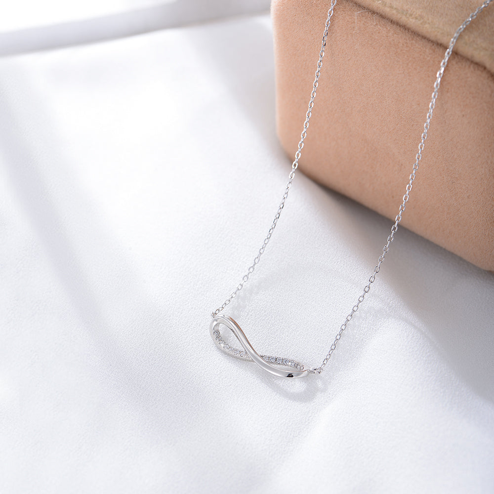 Elegant Fashion Zircon Infinity Eternity Necklace