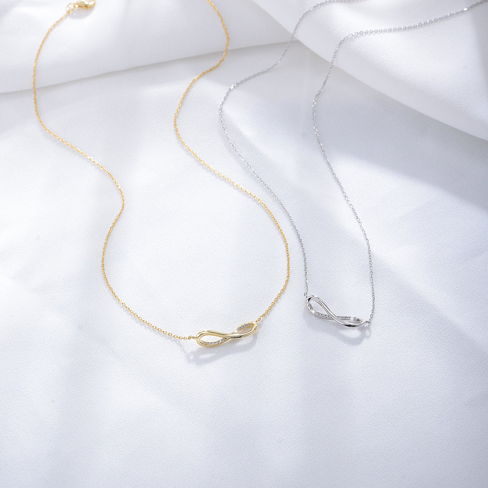 Elegant Fashion Zircon Infinity Eternity Necklace