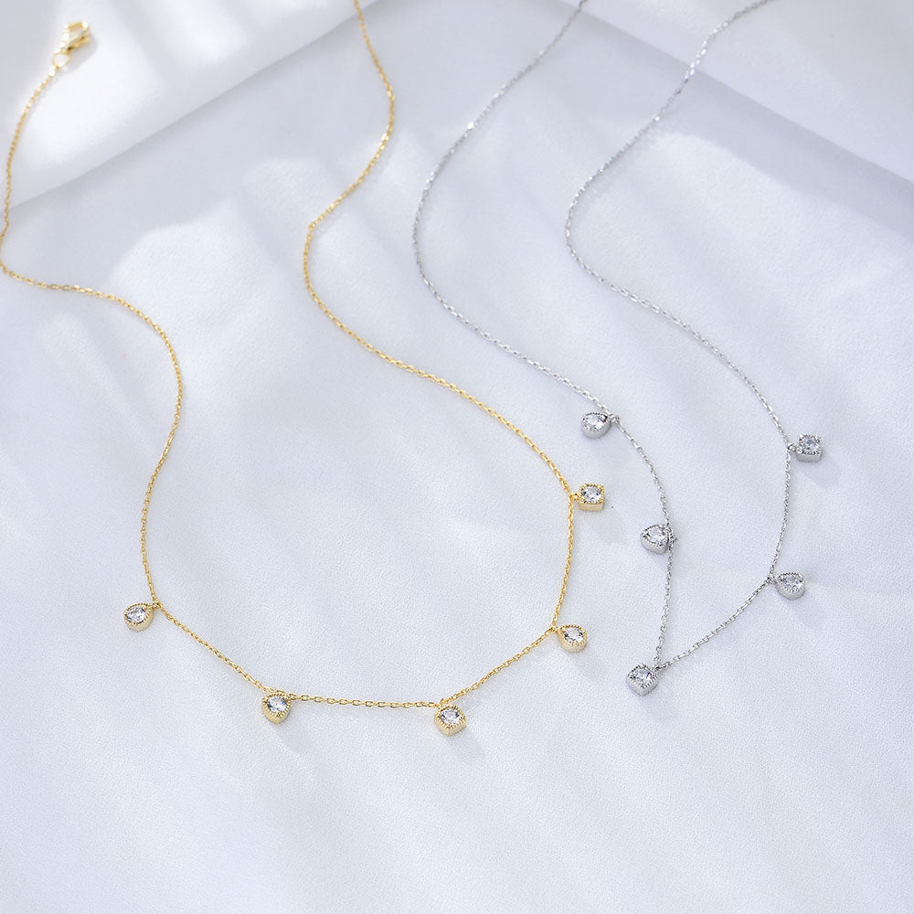 Tiny Multi-Charms Choker Geometric Zircon Necklace