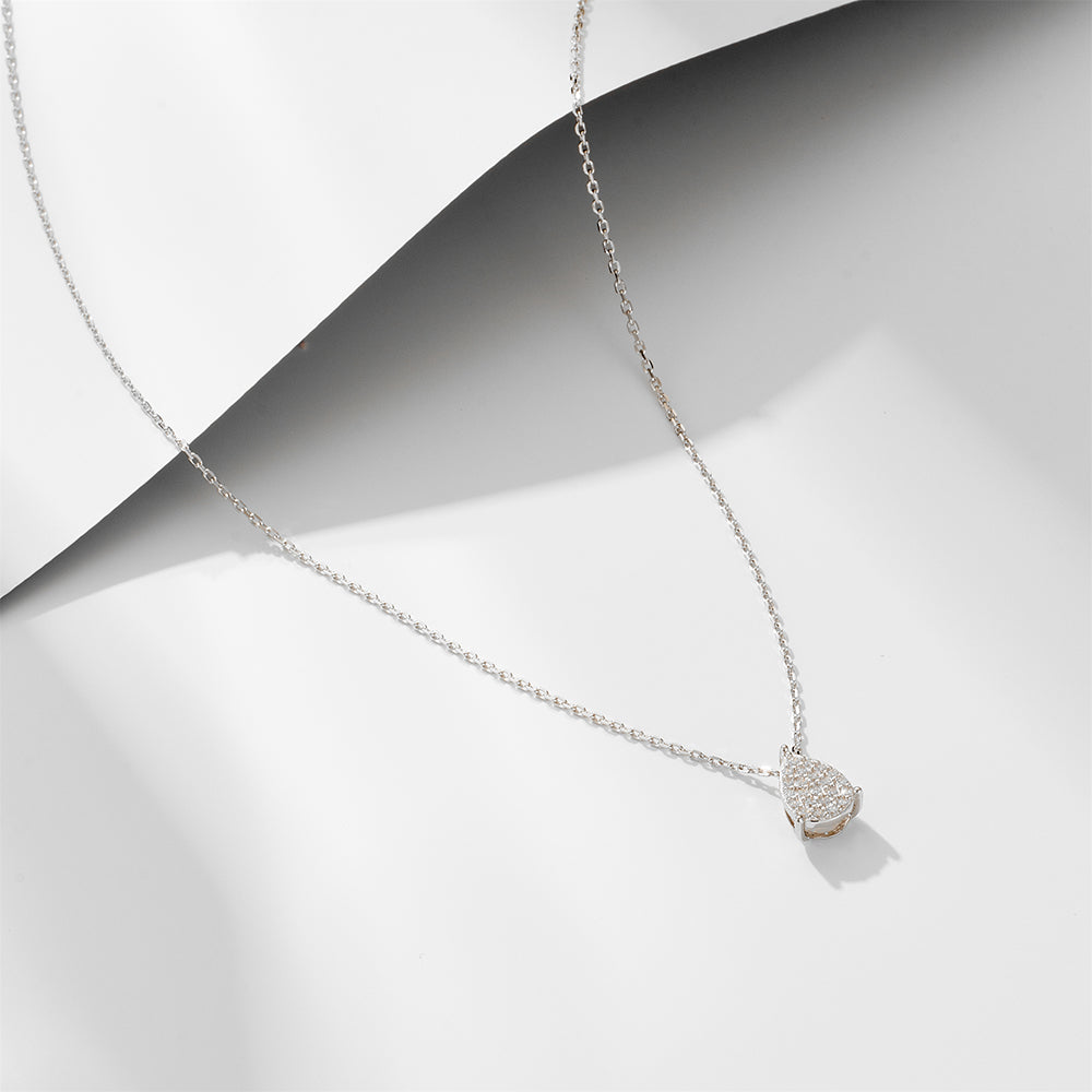 Luxury Water Drop Pendant Pave Cubic Zircon Necklace Jewelry