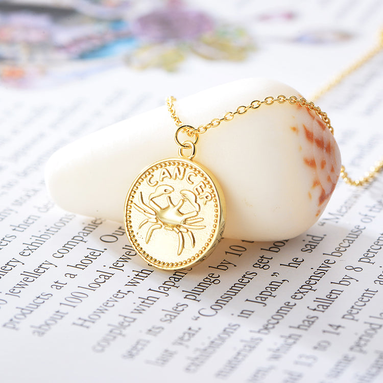 Zodiac Coin Twelve Constellations Necklace