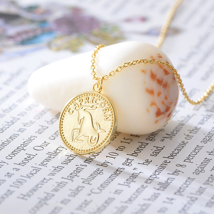 Zodiac Coin Twelve Constellations Necklace