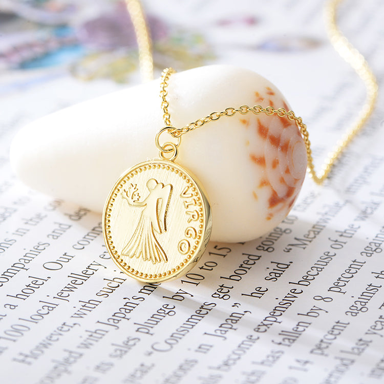 Zodiac Coin Twelve Constellations Necklace