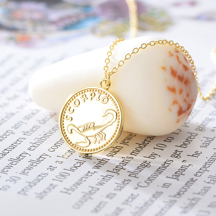 Zodiac Coin Twelve Constellations Necklace