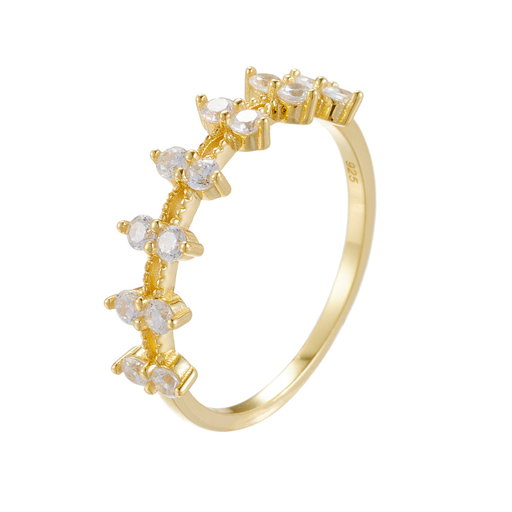 Simple 14K Gold Plated 925 Sterling Silver Cubic Zircon Geometric Rings