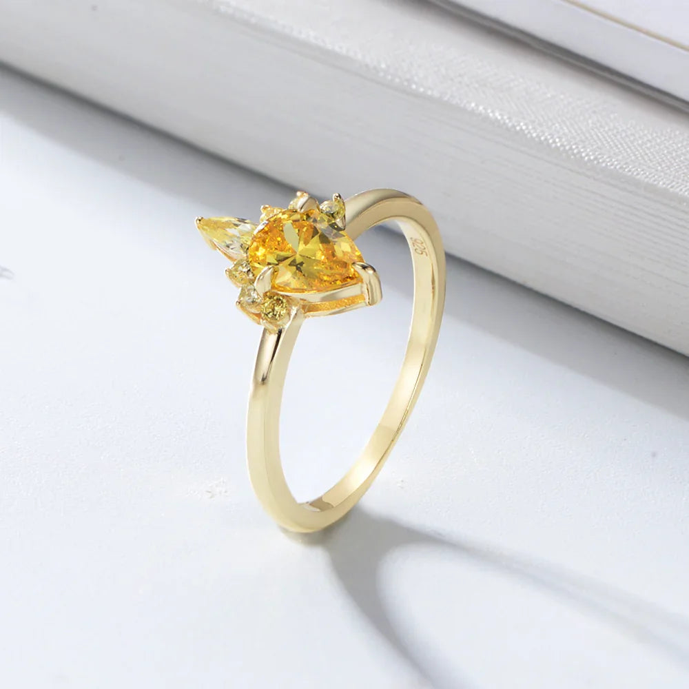 High Quality  Jewelry Natural Topaz Gold Ring