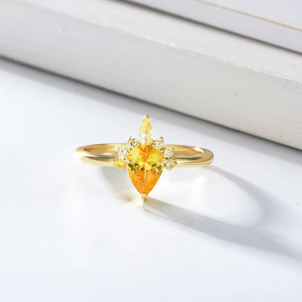 High Quality  Jewelry Natural Topaz Gold Ring