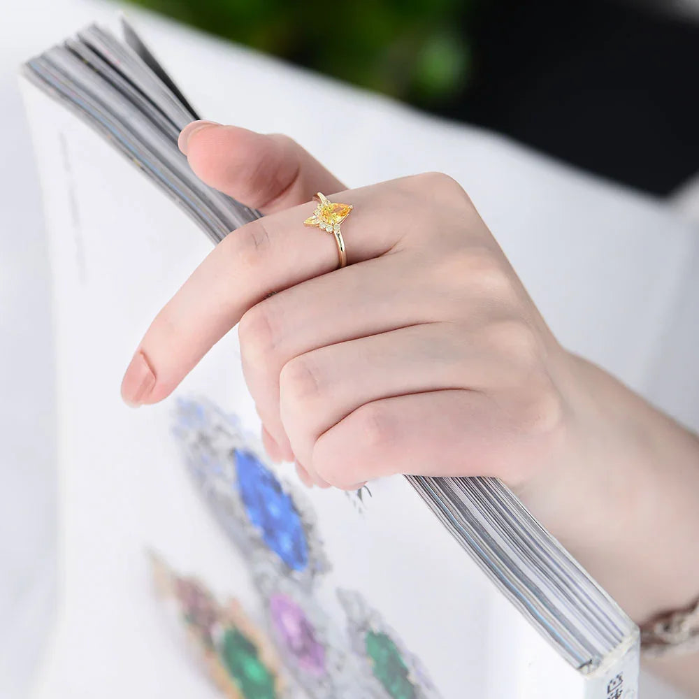 High Quality  Jewelry Natural Topaz Gold Ring