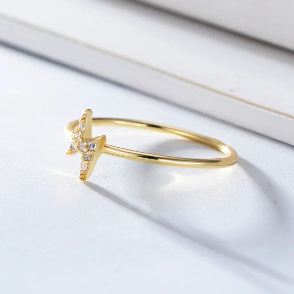 Classic CZ Lightning Ring For Girls
