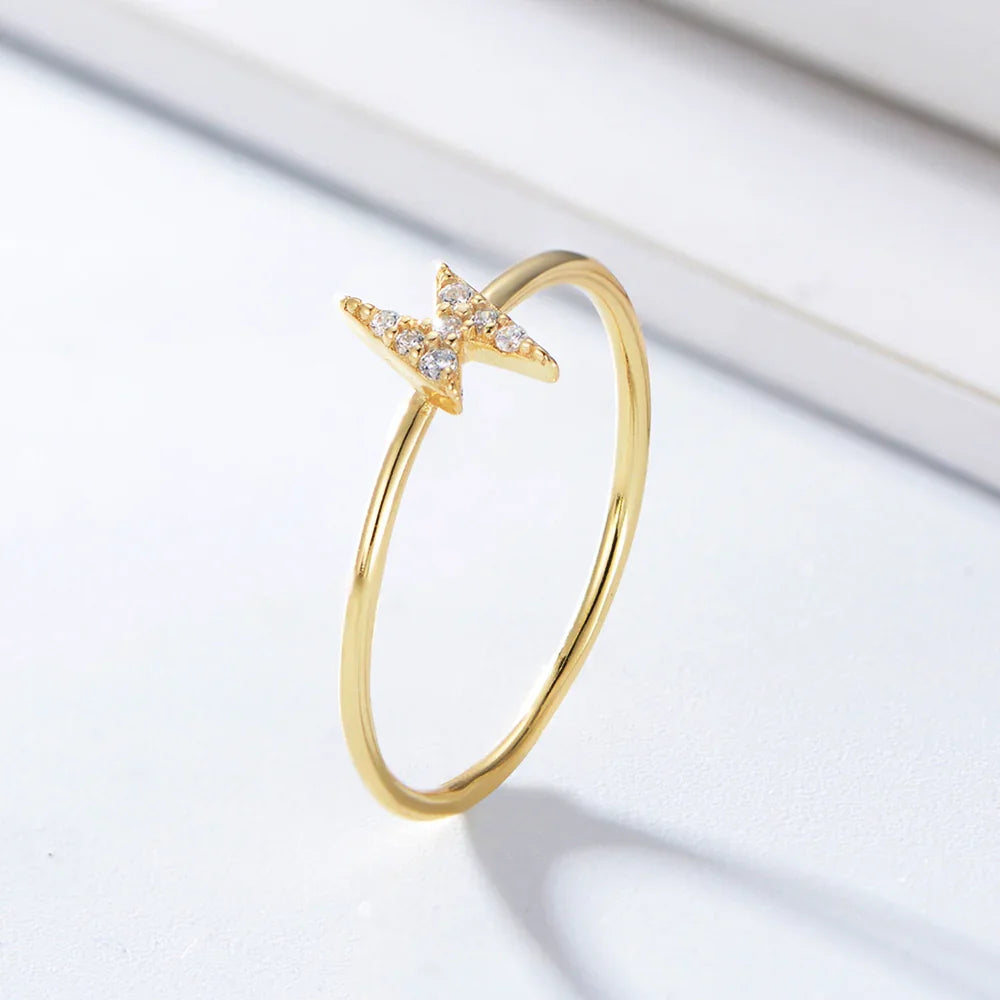Classic CZ Lightning Ring For Girls
