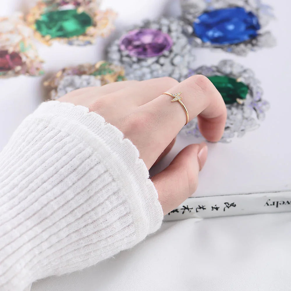 Classic CZ Lightning Ring For Girls