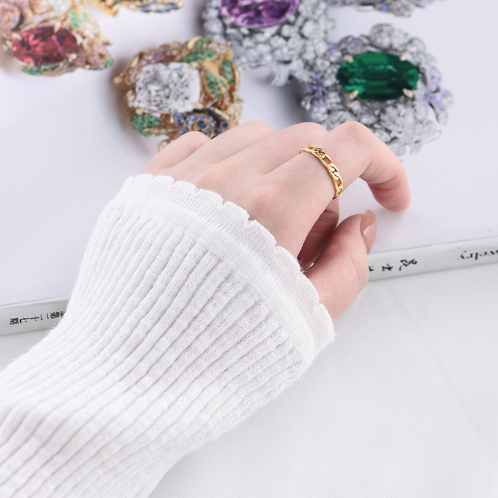 Fashion Women Jewelry  Cuban Chain Ring