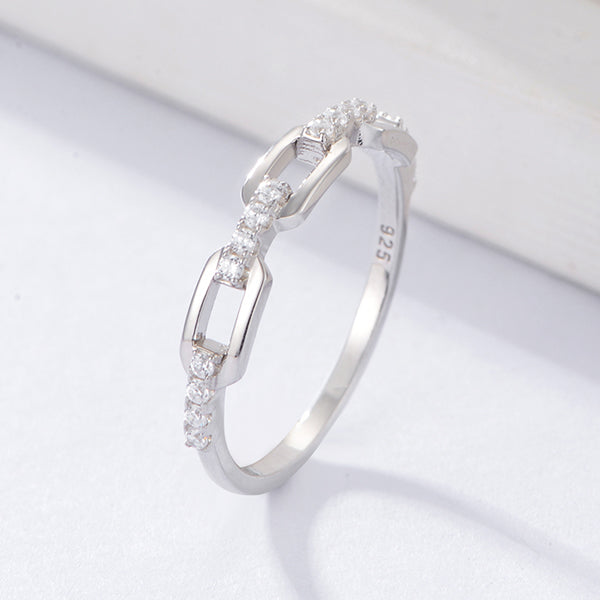 Personalized Half Chain Engagement Wedding Ring Jewelry