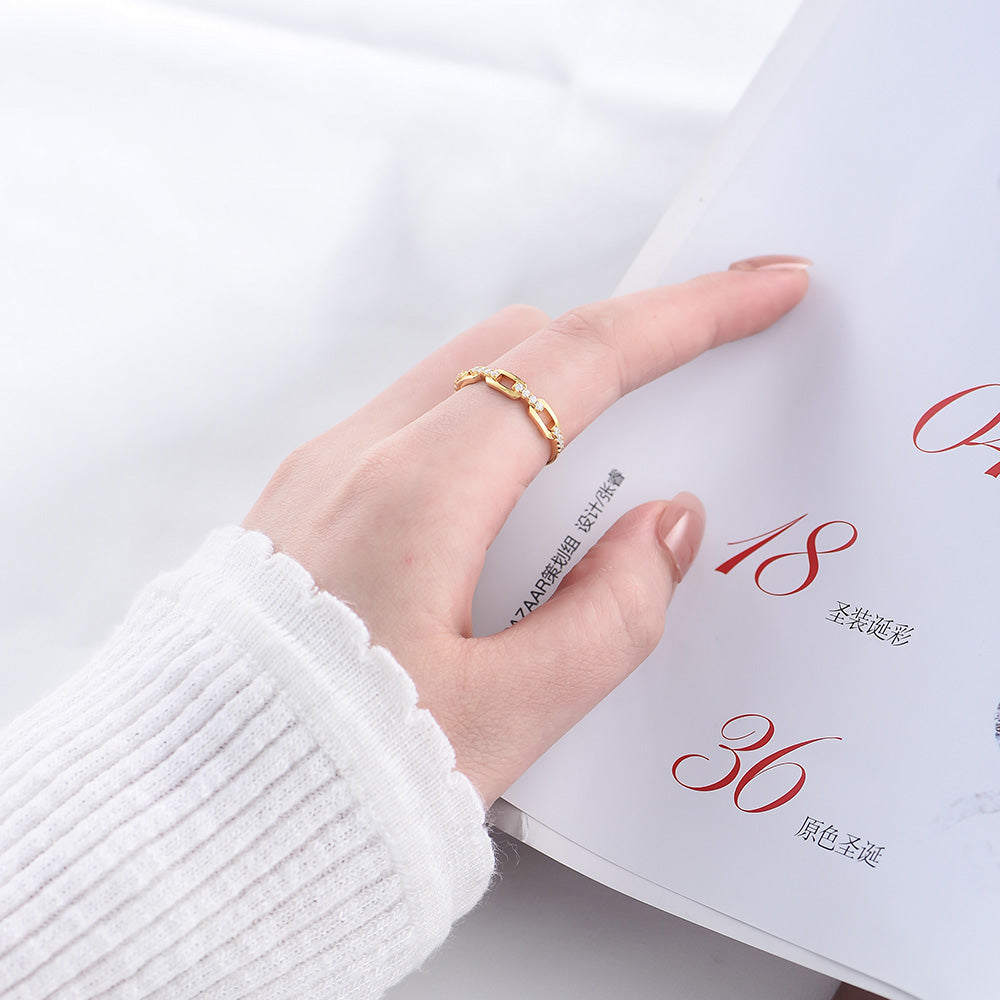 Personalized Half Chain Engagement Wedding Ring Jewelry