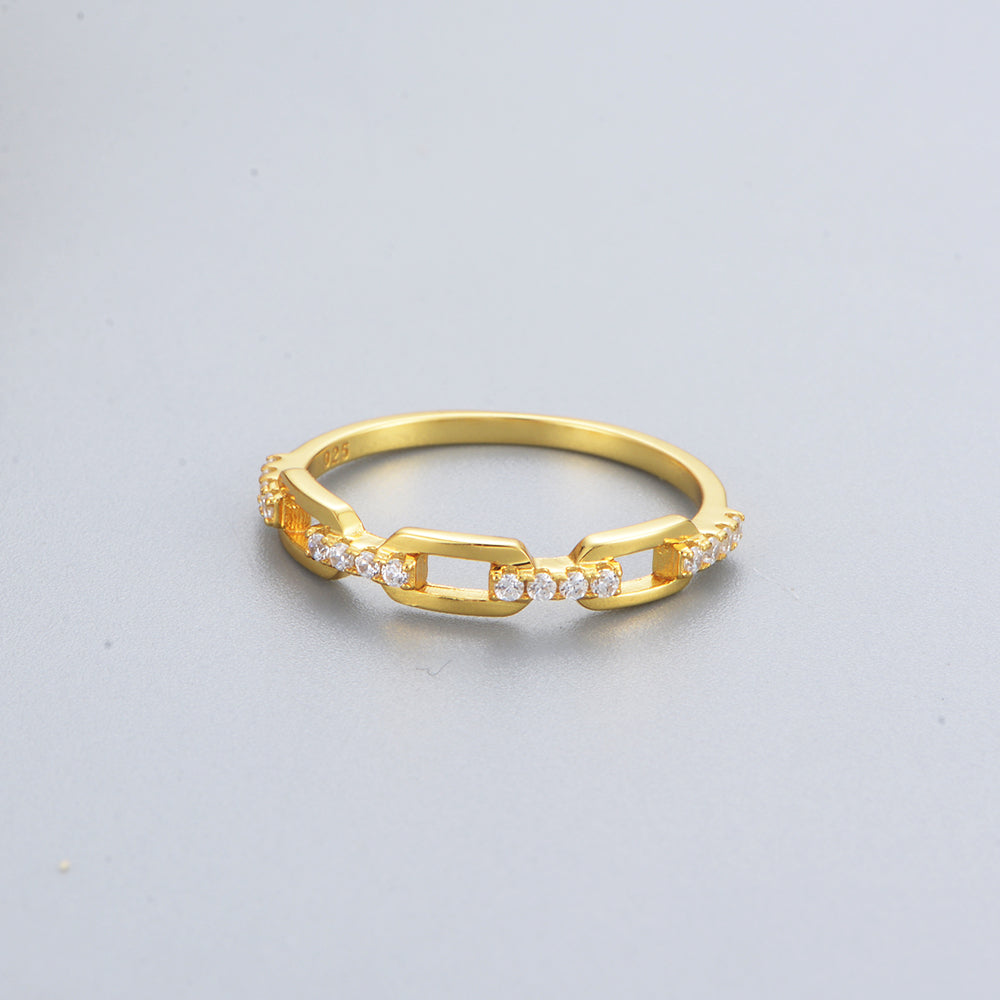 Personalized Half Chain Engagement Wedding Ring Jewelry