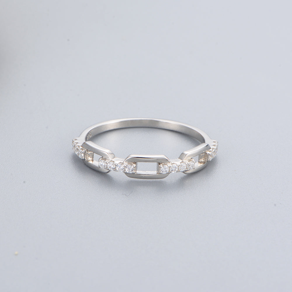 Personalized Half Chain Engagement Wedding Ring Jewelry