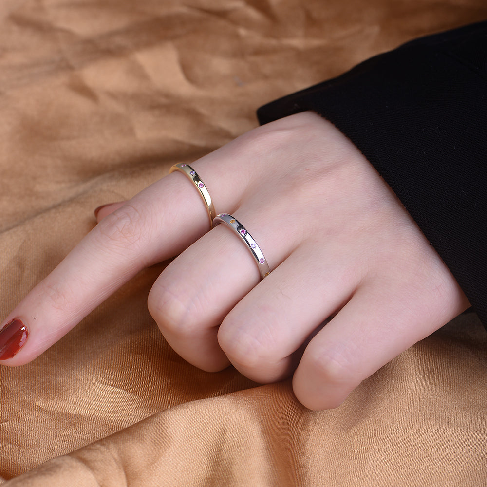 Summer Rainbow Color CZ Female Ring