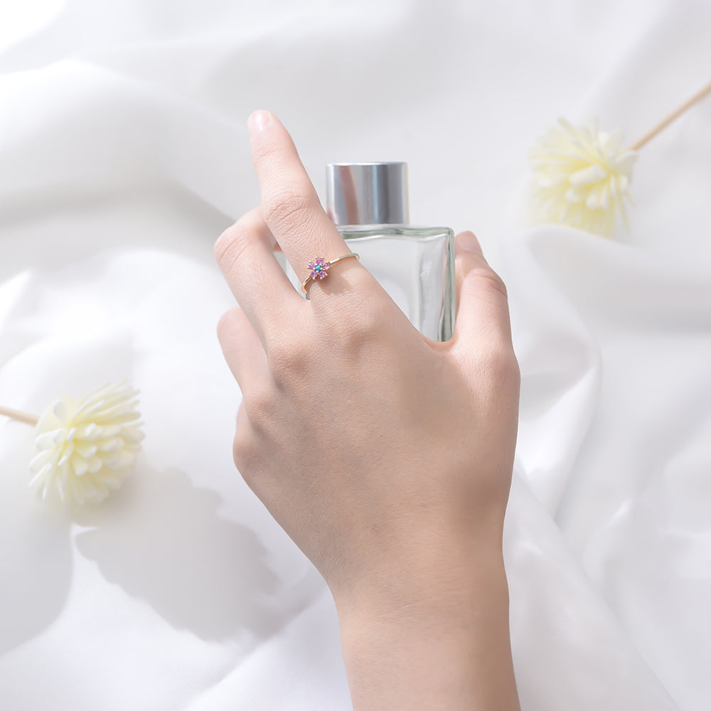 Trendy Cute Turquoise Flower Ring