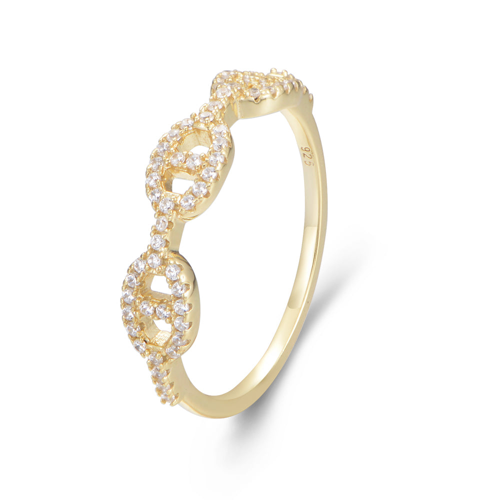 Jewelry Pave Cubic Zirconia Pig Nose Shape Ring