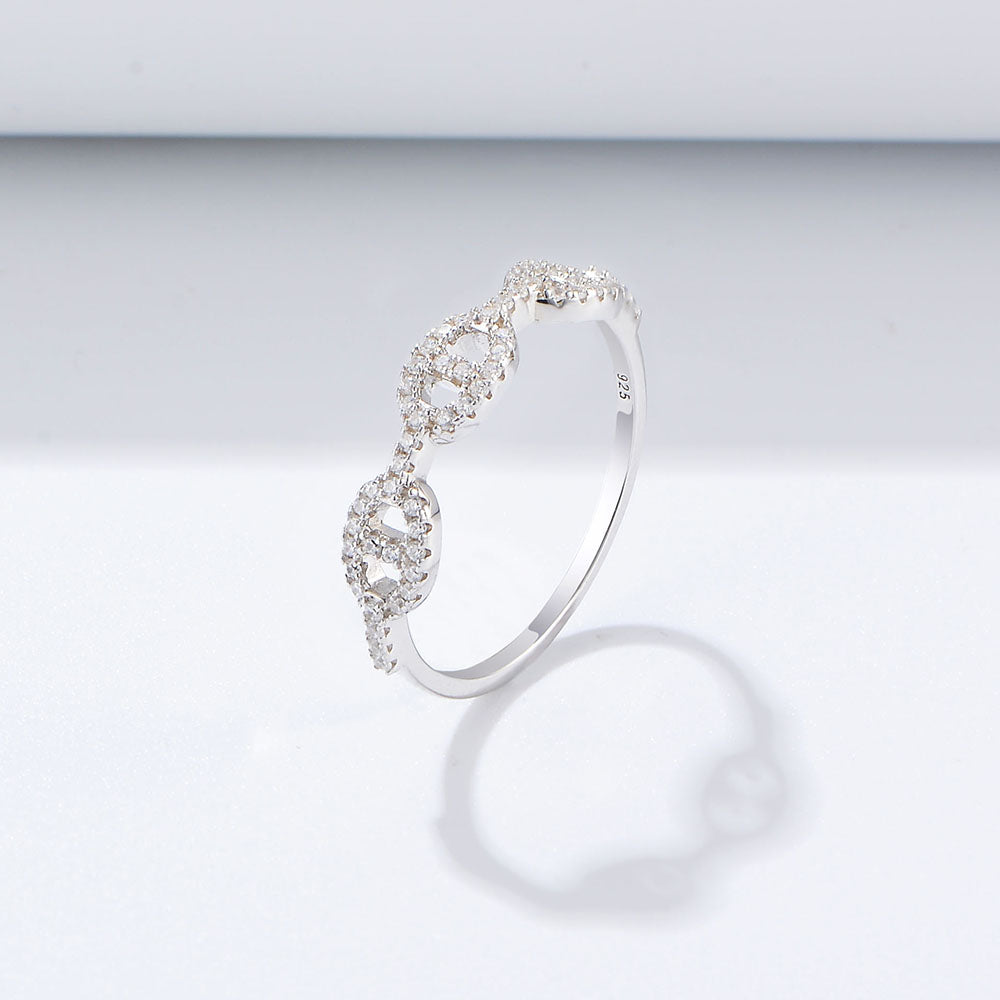 Jewelry Pave Cubic Zirconia Pig Nose Shape Ring