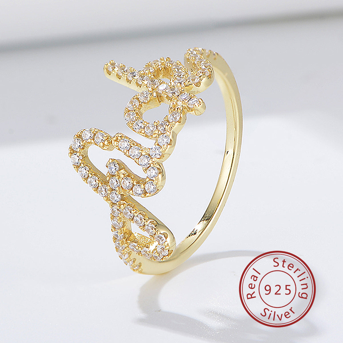 Customized Name  Fashion Gold Plated Jewelry Ring