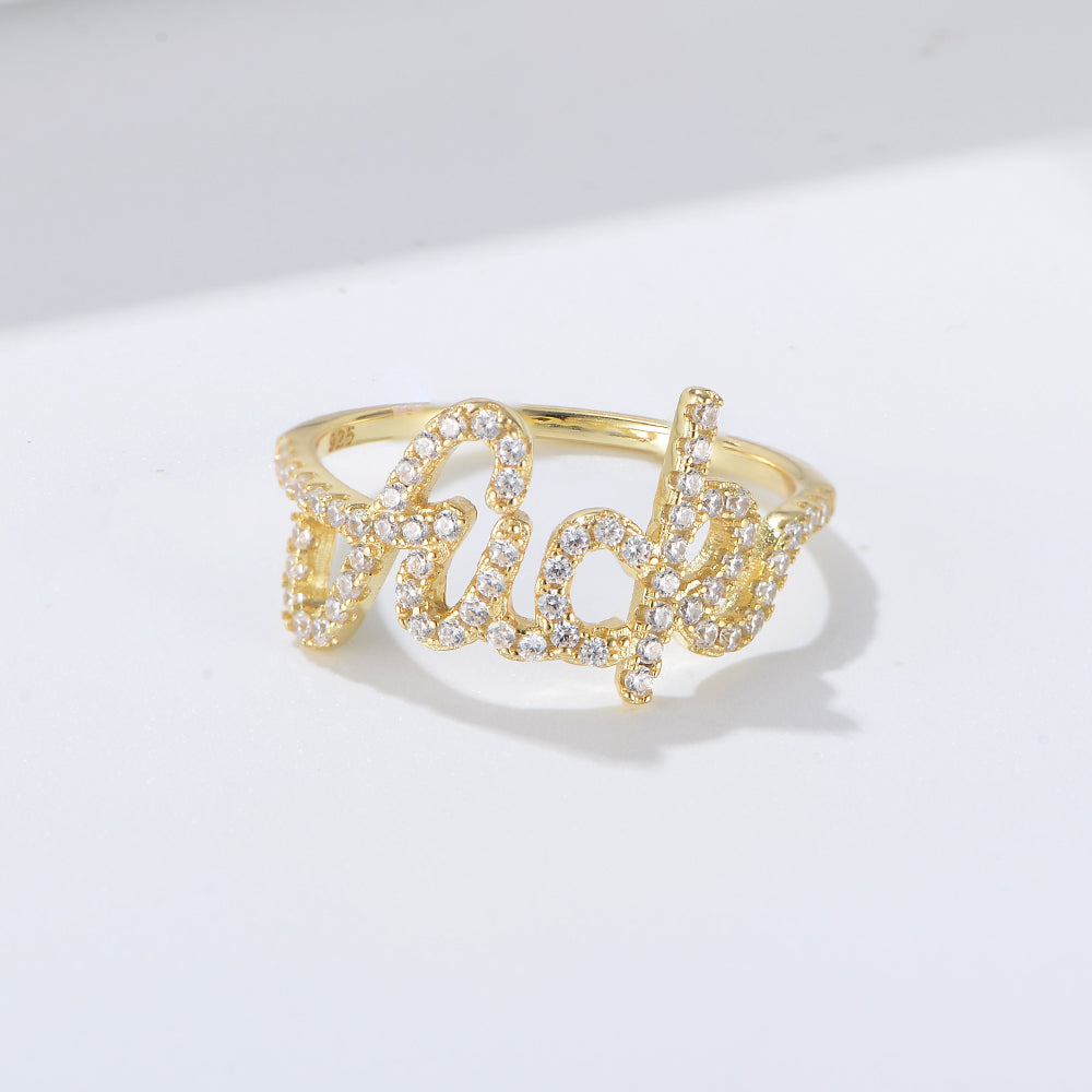 Customized Name  Fashion Gold Plated Jewelry Ring