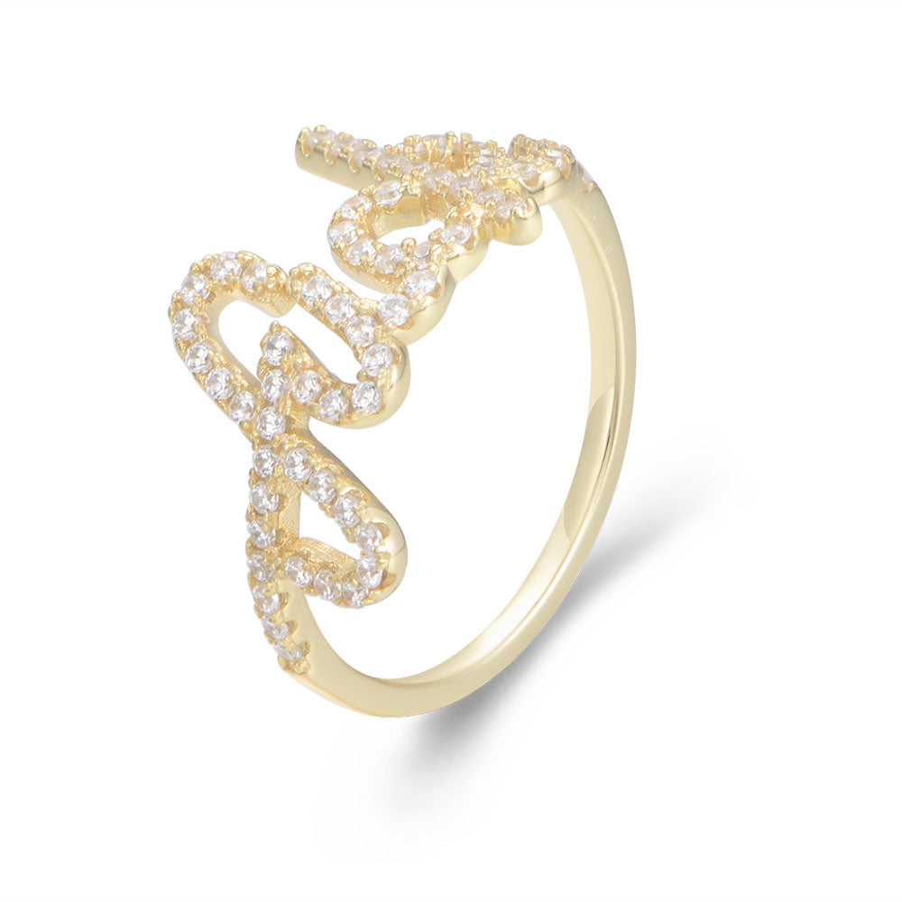Customized Name  Fashion Gold Plated Jewelry Ring