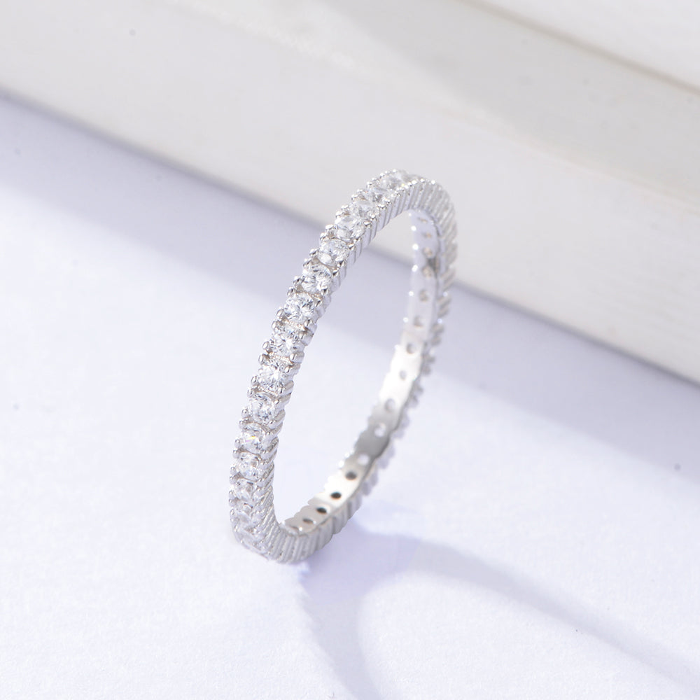 Luxury Jewelry Full Setting Zirconia Eternity Ring