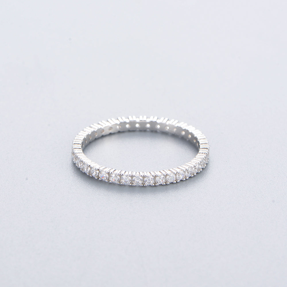 Luxury Jewelry Full Setting Zirconia Eternity Ring