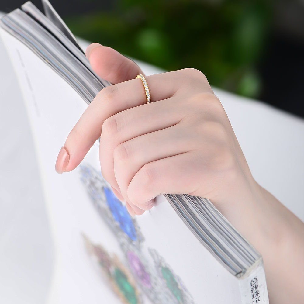 Luxury Jewelry Full Setting Zirconia Eternity Ring