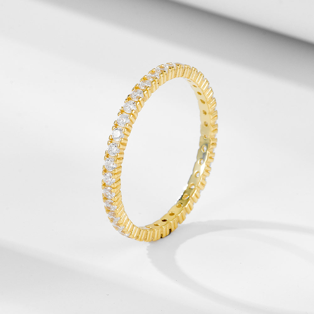 Luxury Jewelry Full Setting Zirconia Eternity Ring
