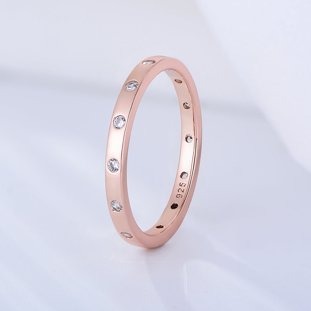 Rhodium/Gold/Rose Gold Plated Zircon Band Ring