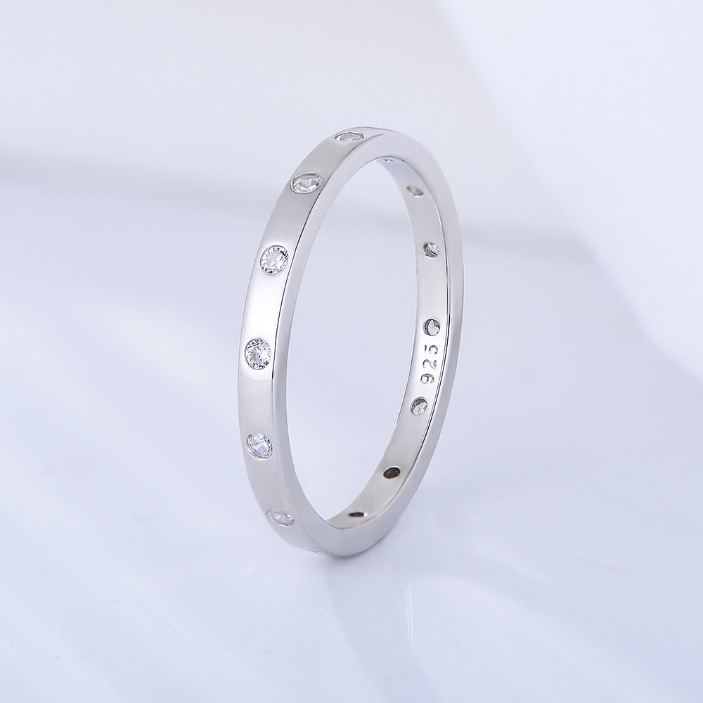 Rhodium/Gold/Rose Gold Plated Zircon Band Ring