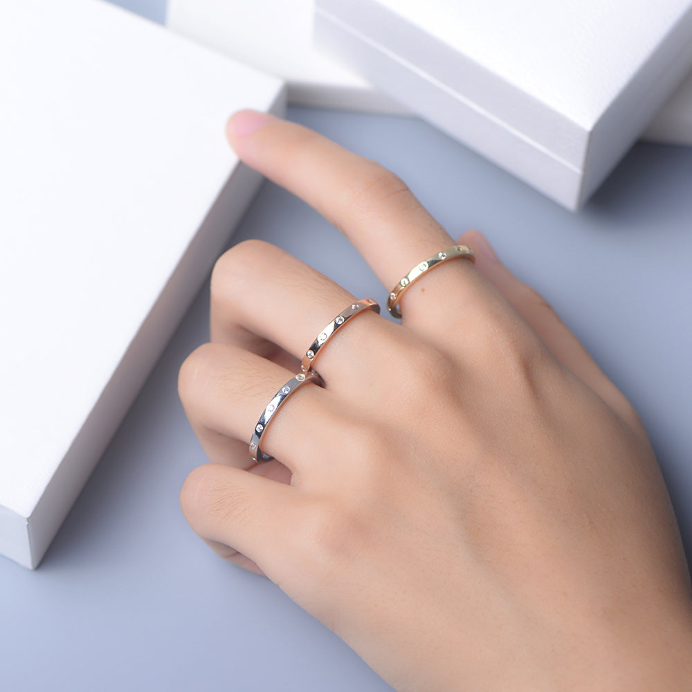 Rhodium/Gold/Rose Gold Plated Zircon Band Ring