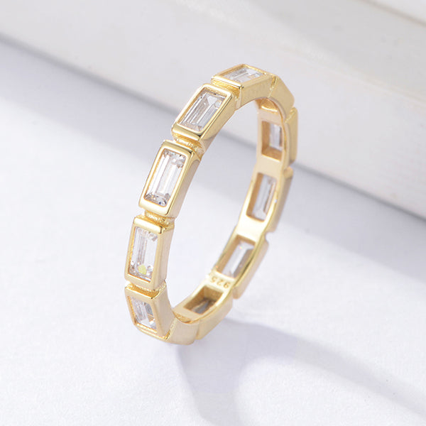 Fine Jewelry Zircon 925 Sterling Silver Eternity Rings