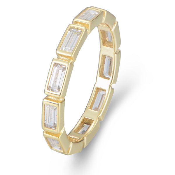 Fine Jewelry Zircon 925 Sterling Silver Eternity Rings