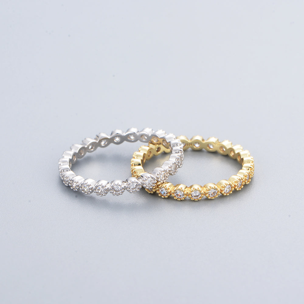 Gold Plated Girls Gift Round CZ Ring