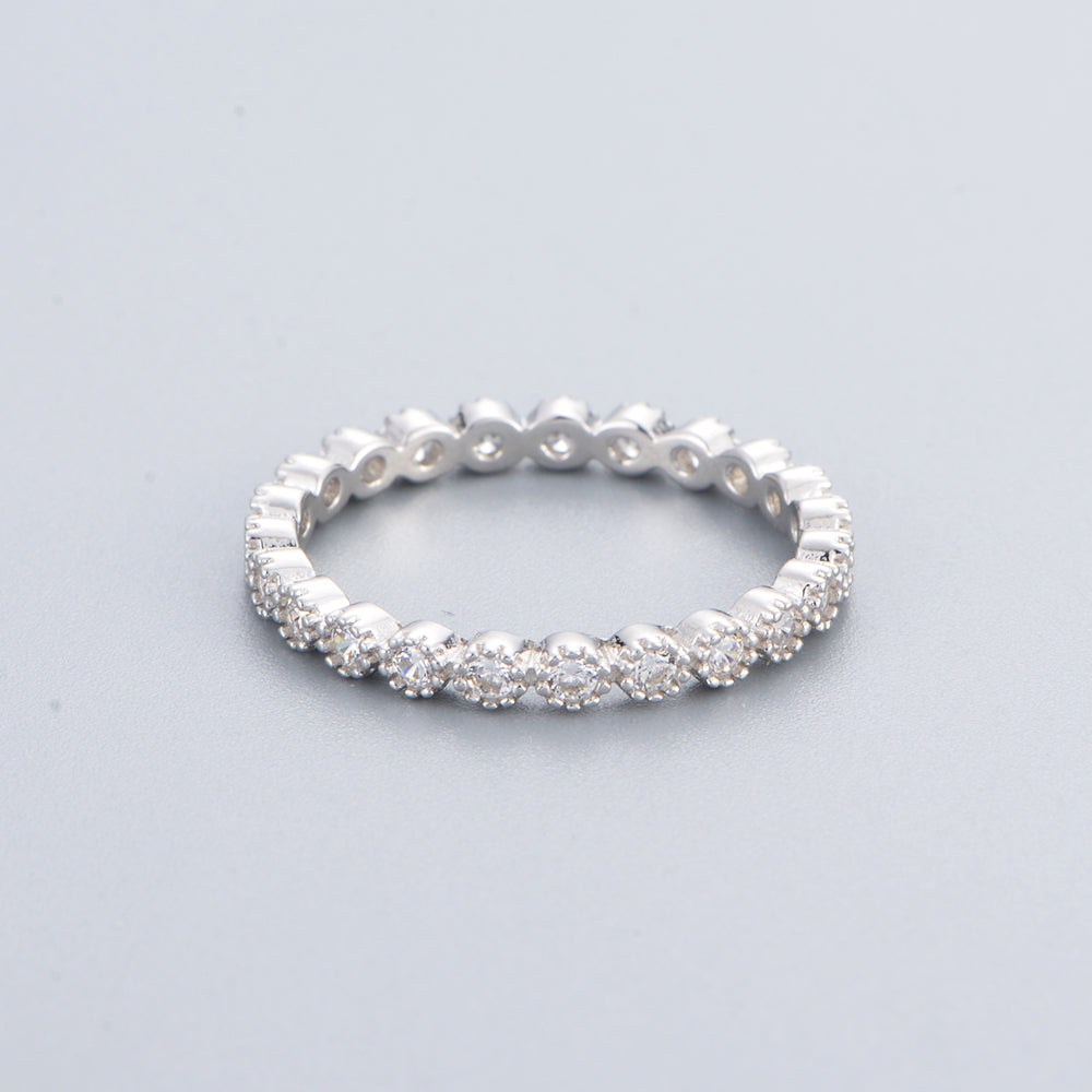 Gold Plated Girls Gift Round CZ Ring