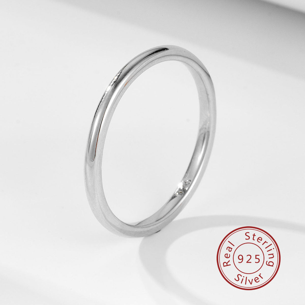 925 Sterling Silver High Polished Hypoallergenic Smooth Band Ring