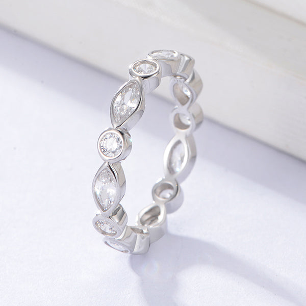 Classic Elegant  Marquise CZ Round Band Ring