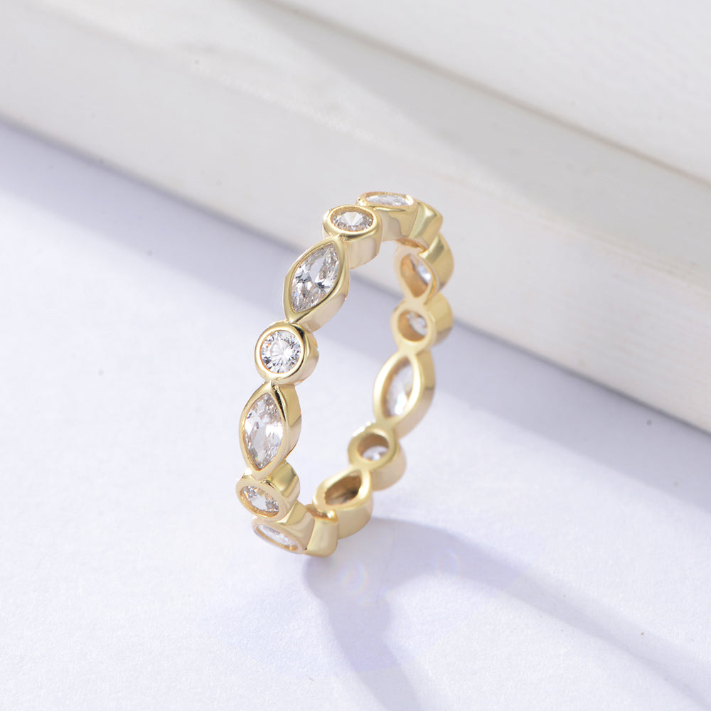 Classic Elegant  Marquise CZ Round Band Ring