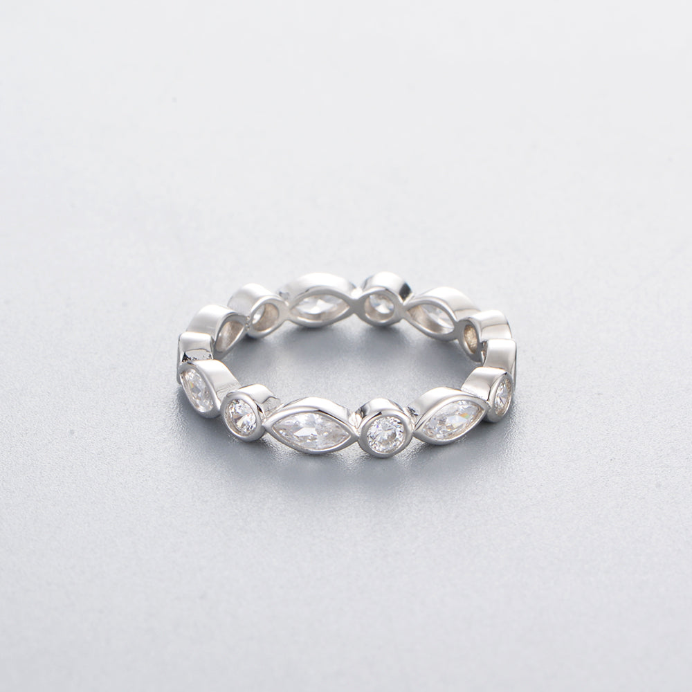 Classic Elegant  Marquise CZ Round Band Ring